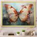 Gracie Oaks Orange White Butterfly Butterflys Flight II Framed On Canvas Print Metal | 30 H x 40 W x 1.5 D in | Wayfair