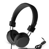 Foldable Noise Isolating on Ear Headphones on-Ear Headphones with Wire Lightweight Folding Stereo Bass Headphones Comfortable over Ear ( Black )