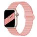 YuiYuKa Magnetic Link Strap Compatible with Apple Watch Bands 44mm 40mm 45mm 41mm 38mm 42mm 49mm Silicone Watchband Wristwatches band Bracelet iWatch serie 9 8 7 SE 6 5 4 3 pink