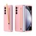 K-Lion for Samsung Galaxy Z Fold 5 5G Case with Stylus Pen & Pen Holder Luxury Built-in Screen Protector Shockproof Protective Case Full Body Cover Case for Samsung Galaxy Z Fold 5 Pink