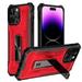 Military Grade Hybrid Case with Kickstand for iPhone 15 Pro Max - Red