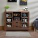 Walnut 42" Versatile Storage Console Table, 2 Lower Drawers, 2 Open Compartments, 2 Adjustable Shelves