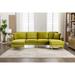 Velvet Sectional Sofa U-shaped Sectional Couch w/ Removable Cushion, Reversible Sofa w/ Ottoman Chaise Lounge for Living Room