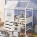 Loft Bed with Storage Desk and 3 Drawer Chest