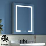 ExBrite LED Lighted Bathroom Medicine Cabinet with Mirror and Shelf,Recessed or Surface Mount,Defog, Stepless Dimming