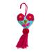 Novica Handmade Bright Floral Heart Wool Felt Ornament