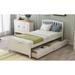 Twin Size Platform Storage Bed Wood Bed with 2 Drawers & Headboard