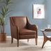 Brown Faux Leather Accent Chair Lounge Chairs, Cozy Armchair for Living Room/Home Office/Reading Room, Removable Seat Cushion
