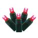 Vickerman 34' Magenta Single Mold Wide Angle LED Christmas light set, Green Wire