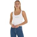 Calvin Klein Jeans Damen Tank Top Institutional Strappy Top aus Baumwolle, Weiß (Bright White), XS