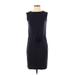 Eileen Fisher Casual Dress - Sheath Crew Neck Sleeveless: Black Print Dresses - Women's Size 2X-Small