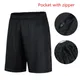 Short noir à fermeture éclair pour hommes pour basket-ball cyclisme sport Fitness Football