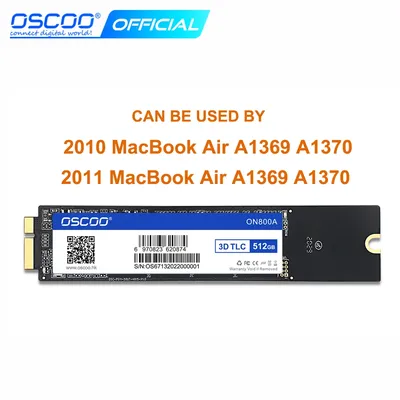 OSCOO-Disque dur SSD 256 Go 512 Go 1 To SATA3 pour Macbook Air 2010 2011 A1369 A1370 mise à