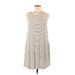 ABound Casual Dress - A-Line Scoop Neck Sleeveless: Ivory Print Dresses - Women's Size Medium