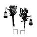 Solar Fairy Garden Decor Metal Fairy Hanging Lantern Solar Outdoor Garden Decoration For Lawn Patio Or Courtyard Gifts A Pair