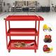 Mkyiongou 3-Tier Garage Rolling Storage Tool Cart Utility Organizer Cart w/ Wheels Red