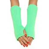 Tooayk Workout Gloves Women Autumn and Winter Solid Color Multicolor Wool Long Striped Knit Half Finger Gloves Work Gloves Fingerless Gloves A