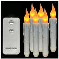 Remote Control 6PCS Battery Operated Flameless LED Taper Candles Lights Outdoor String Lights Solar Wire Led Light Cord Led Lights Short And Icicle Lights Outdoor Led Indoor String Lights 10 Ft Plug