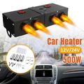12V 500W Car Heater 2 in 1 Portable Car Heaters and Cooling Fan with Purification for Winter 4 Holes