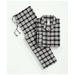 Brooks Brothers Men's Cotton Flannel Tartan Pajamas | White/Black | Size Medium