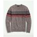 Brooks Brothers Men's Merino Wool Intarsia Fair Isle Crewneck Sweater | Brown | Size Small