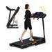 Foldable Treadmill with Incline Folding Treadmill for Home Electric Treadmill Workout Running Machine with Cup Holders and Pad Holder Handrail Controls Speed Pulse Monitor Black & Orange