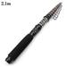 1.5m-3.0m Mini Short Light Ceramic Ring Telescopic Retractable Casting Spinning Fishing Equipment Fishing Rod Wooden Handle Lure Rods 2.1M