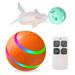 EIMELI Bite-resistant Cat and Dog Pet Toys Electric Smart Ball Bell Ball Pet Supplies for Cats and Dogs (1* Orange Remote Control Electric Ball + 1* Four-color Feather Green Bell Ball)