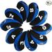 Andux Number Print Golf Iron Club Head Covers with Transparent Window 10pcs/Set