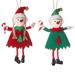 2pcs Christmas Elf Cute Christmas Ornament Doll Boy Girl Elf Stuffed Toys Plush Figurines Doll Pendant Christmas Tree Hanging Ornament Doll Girls Kids
