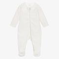 Absorba Ivory Organic Cotton Velour Cloud Babygrow