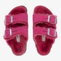 Birkenstock Girls Pink Suede & Shearling Sandals