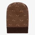 Gucci Brown & Beige Gg Wool Hat