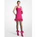 Michael Kors Feather Trim Stretch Crepe Shift Dress Pink 2