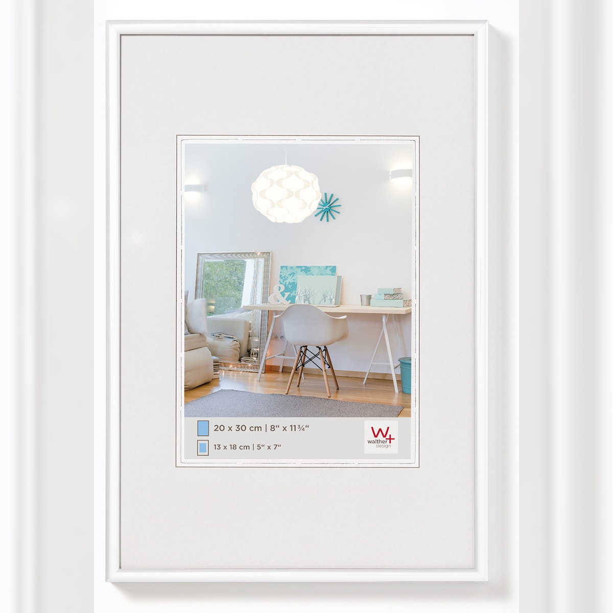 walther + design Lifestyle Kunststoff Bilderrahmen 20x25 cm WEISS Image
