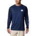 Men's Columbia Navy North Carolina Tar Heels Big & Tall Terminal Tackle Omni-Shade Raglan Long Sleeve T-Shirt