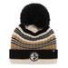 Women's '47 Natural Pittsburgh Steelers Barista Cuffed Knit Hat with Pom