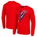Men's Starter Red New England Patriots Color Scratch Long Sleeve T-Shirt
