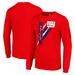 Men's Starter Red New York Giants Color Scratch Long Sleeve T-Shirt