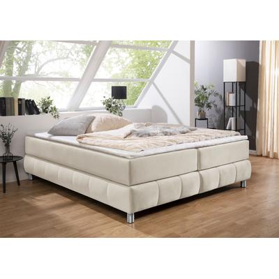 Boxspringbett ANDAS "Salo", beige, B:186cm L:226cm, Komplettbetten, Boxspringbett, Ohne Kopfteil, inkl. Topper, auch in Überlänge 220 cm Image