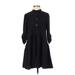 Zara Casual Dress - Shirtdress High Neck 3/4 sleeves: Black Print Dresses - Women's Size X-Small