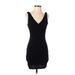 Lioness Casual Dress - Party Plunge Sleeveless: Black Solid Dresses - Women's Size Small