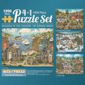 Bits and Pieces – 4-in-1 Multi-Pack - 1000 Piece Jigsaw Puzzles for Adults – 1000 pc 'Seasons in The Country' Puzzle Set Bundle by Artist Bonnie White - 20" x 27"