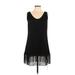 WEAR ABOUTS Casual Dress - Shift Scoop Neck Sleeveless: Black Print Dresses - Women's Size Large