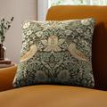 William Morris At Home Strawberry Thief Made To Order Cushion Cover Green