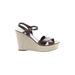 J.Crew Wedges: Brown Print Shoes - Women's Size 8 - Open Toe