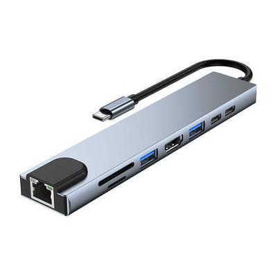 CAMVATE 8-in-1 Multiport Adapter USB-C Hub (Silver) C3406