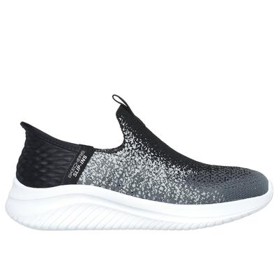 Skechers Boy's Slip-ins: Ultra Flex 3.0 - Brisk-Spec Sneaker | Size 2.0 | Black/Charcoal | Textile | Machine Washable