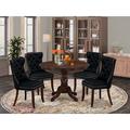 Alcott Hill® Carollynn Round 42" Dining Set Wood/Upholstered in Brown | 30 H x 42 W x 42 D in | Wayfair 3EBAF87A5F3D43FCA40BE2710ED1064F