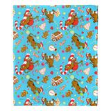 Northwest WB Scooby Doo Festive Scooby Sweets Throw Polyester in Blue/Brown | 60 H x 50 W in | Wayfair 1SCB236000043OOF